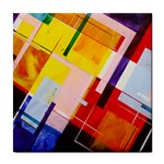 Abstract Lines Shapes Colorful Tile Coaster Front