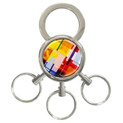 Abstract Lines Shapes Colorful 3-ring Key Chain by Vaneshart