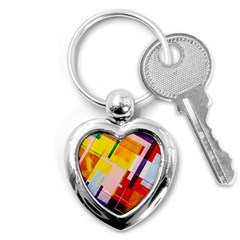 Abstract Lines Shapes Colorful Key Chain (heart) by Vaneshart