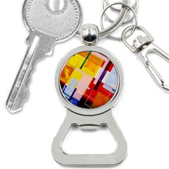 Abstract Lines Shapes Colorful Bottle Opener Key Chain by Vaneshart