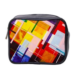 Abstract Lines Shapes Colorful Mini Toiletries Bag (two Sides) by Vaneshart