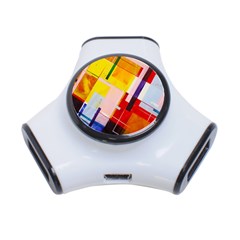 Abstract Lines Shapes Colorful 3-port Usb Hub by Vaneshart