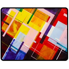 Abstract Lines Shapes Colorful Double Sided Fleece Blanket (medium)  by Vaneshart