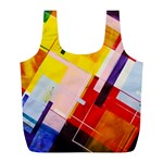 Abstract Lines Shapes Colorful Full Print Recycle Bag (L) Back