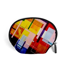 Abstract Lines Shapes Colorful Accessory Pouch (small) by Vaneshart