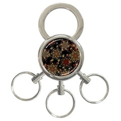 Patterns Abstract Flowers 3-ring Key Chain by Vaneshart