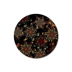 Patterns Abstract Flowers Rubber Coaster (round)  by Vaneshart