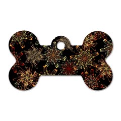 Patterns Abstract Flowers Dog Tag Bone (two Sides) by Vaneshart