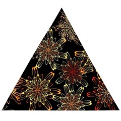 Patterns Abstract Flowers Wooden Puzzle Triangle