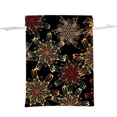 Patterns Abstract Flowers  Lightweight Drawstring Pouch (xl)