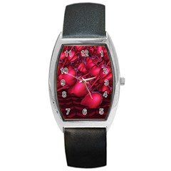 Heart Abstract Shape Pink Light Barrel Style Metal Watch by Vaneshart