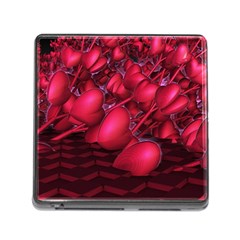 Heart Abstract Shape Pink Light Memory Card Reader (square 5 Slot) by Vaneshart