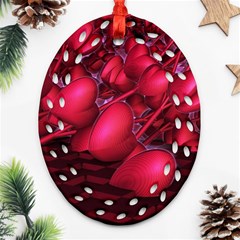 Heart Abstract Shape Pink Light Ornament (oval Filigree) by Vaneshart