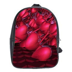 Heart Abstract Shape Pink Light School Bag (xl) by Vaneshart