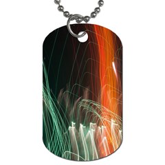 Fireworks Salute Sparks Abstract Lines Dog Tag (two Sides) by Vaneshart