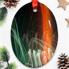 Fireworks Salute Sparks Abstract Lines Oval Ornament (two Sides) by Vaneshart