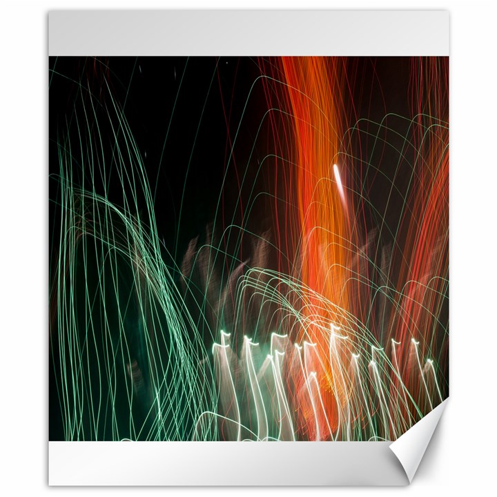 Fireworks Salute Sparks Abstract Lines Canvas 8  x 10 