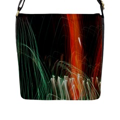 Fireworks Salute Sparks Abstract Lines Flap Closure Messenger Bag (l) by Vaneshart