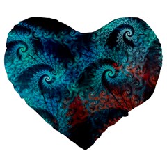 Abstract Patterns Spiral Large 19  Premium Heart Shape Cushions by Vaneshart