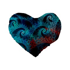 Abstract Patterns Spiral Standard 16  Premium Flano Heart Shape Cushions by Vaneshart