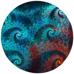 Abstract Patterns Spiral Wooden Puzzle Round