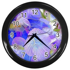 Flowers Abstract Colorful Art Wall Clock (black) by Vaneshart