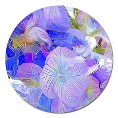 Flowers Abstract Colorful Art Magnet 5  (round) by Vaneshart