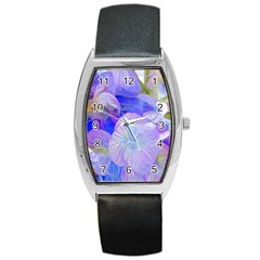 Flowers Abstract Colorful Art Barrel Style Metal Watch by Vaneshart