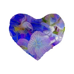 Flowers Abstract Colorful Art Standard 16  Premium Heart Shape Cushions by Vaneshart