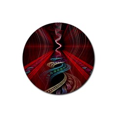 Patterns Red Abstract Rubber Coaster (round)  by Vaneshart