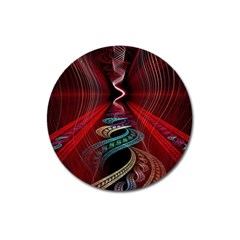 Patterns Red Abstract Magnet 3  (round)