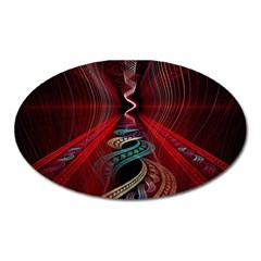 Patterns Red Abstract Oval Magnet