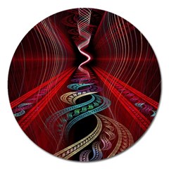 Patterns Red Abstract Magnet 5  (round) by Vaneshart