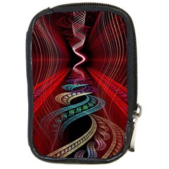 Patterns Red Abstract Compact Camera Leather Case by Vaneshart