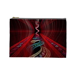 Patterns Red Abstract Cosmetic Bag (large) by Vaneshart