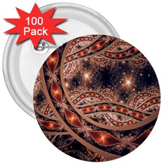 Fractal Patterns Abstract Dark 3  Buttons (100 Pack)  by Vaneshart