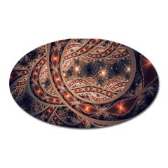 Fractal Patterns Abstract Dark Oval Magnet by Vaneshart