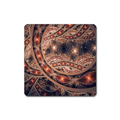 Fractal Patterns Abstract Dark Square Magnet by Vaneshart