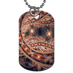 Fractal Patterns Abstract Dark Dog Tag (two Sides) by Vaneshart