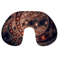 Fractal Patterns Abstract Dark Travel Neck Pillow by Vaneshart