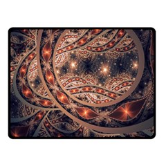 Fractal Patterns Abstract Dark Double Sided Fleece Blanket (small)  by Vaneshart