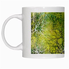 Abstract Spots Lines Green White Mugs