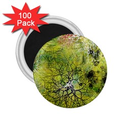 Abstract Spots Lines Green 2 25  Magnets (100 Pack)  by Vaneshart