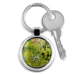 Abstract Spots Lines Green Key Chain (round) by Vaneshart