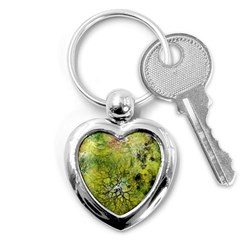 Abstract Spots Lines Green Key Chain (heart) by Vaneshart