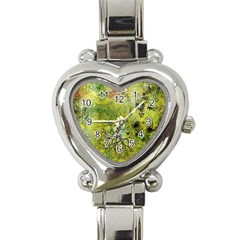 Abstract Spots Lines Green Heart Italian Charm Watch by Vaneshart