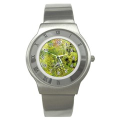 Abstract Spots Lines Green Stainless Steel Watch by Vaneshart