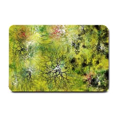 Abstract Spots Lines Green Small Doormat  by Vaneshart