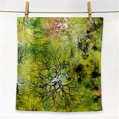 Abstract Spots Lines Green Face Towel by Vaneshart