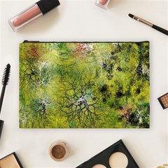 Abstract Spots Lines Green Cosmetic Bag (large) by Vaneshart